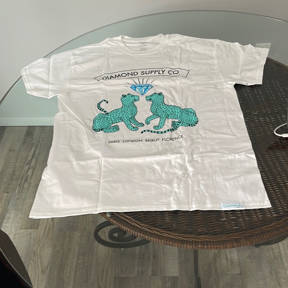 BRAND NEW NEVER WORN DIAMOND SUPPLY CO. WHITE TEE SHIRT